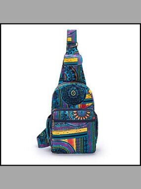 Women's Canvas Boho Sling Backpack Crossbody Adjustable Strap